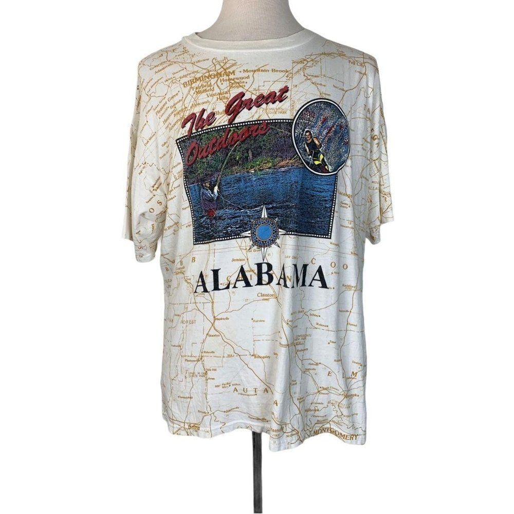 Vintage Alabama T-Shirt XL White High Low